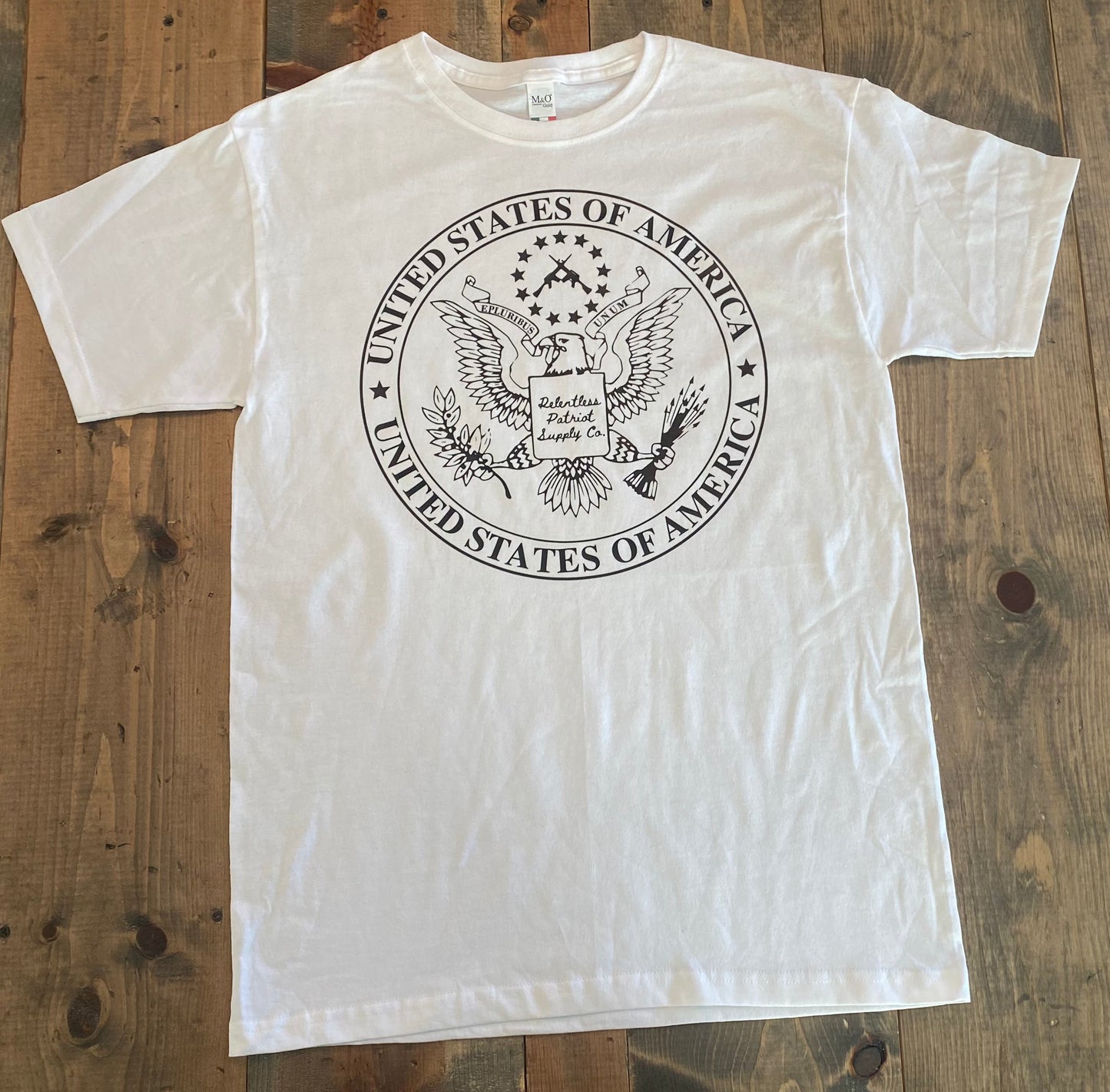 Men’s White T-Shirt with Custom United States Seal